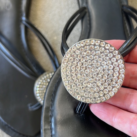Aldo Black Rhinestone Sandals - Picture 7 of 8